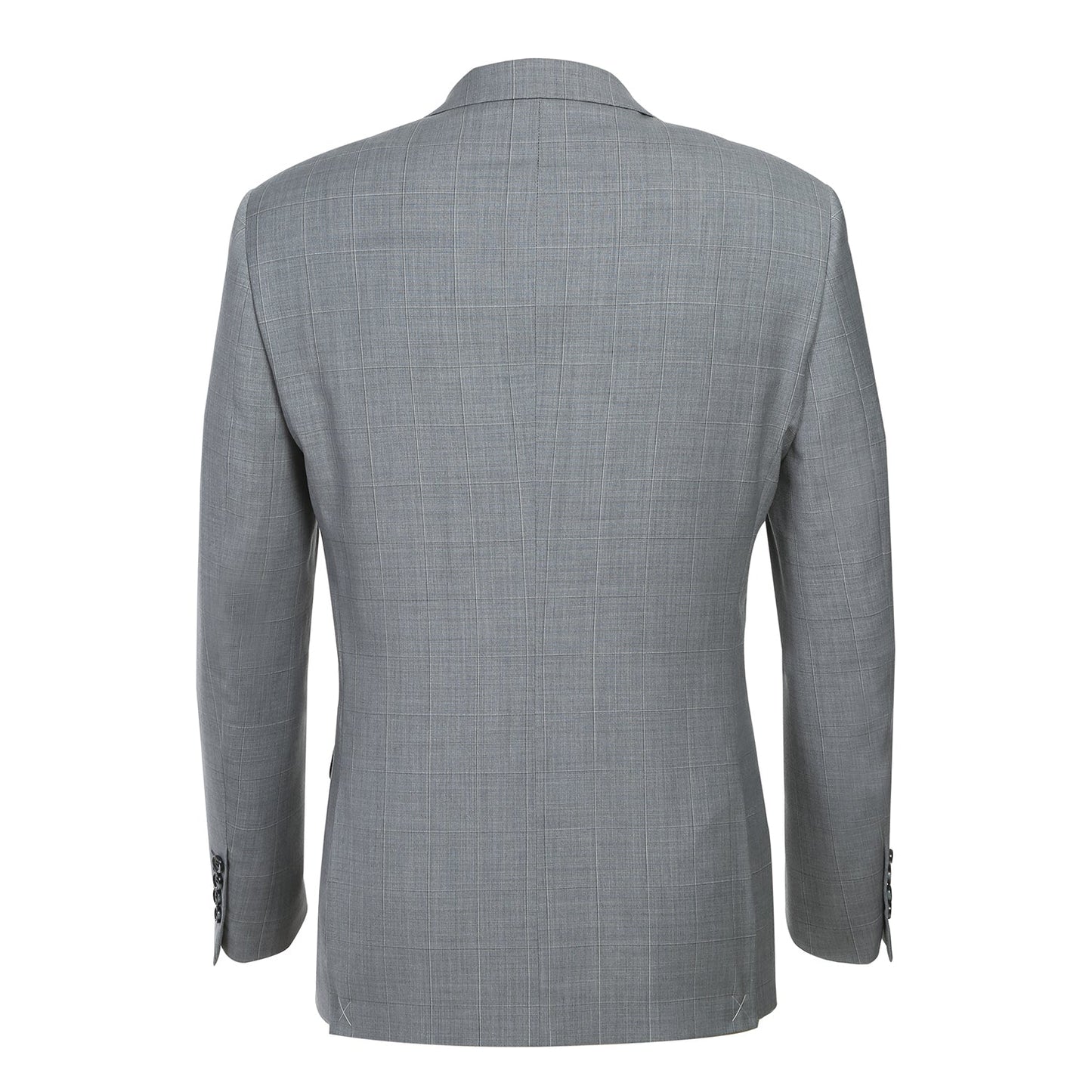 564-1 Men's Classic Fit Wool Blend Stretch Checked Suit - Image 2