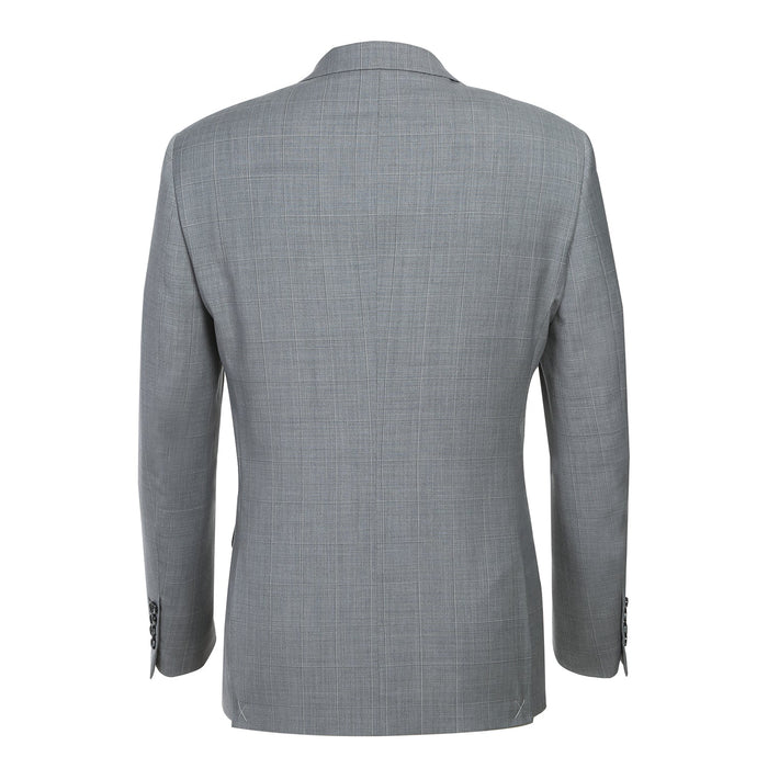 564-1 Men's Classic Fit Wool Blend Stretch Checked Suit