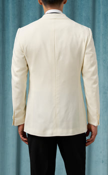 Mens Ivory Dinner Jacket  - Cream Wedding Tuxedo Jacket in Off White Blazer Shawl Collar Double breasted - Image 2