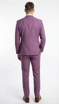formal dress for men purple Mens Purple Linen Suit Slim Fit Wedding Business Party Formal Tuxedos Customed