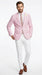Mens Pink Seersucker Blazer – Lightweight Striped Summer Sport Coat Casual Smart Formal Jacket