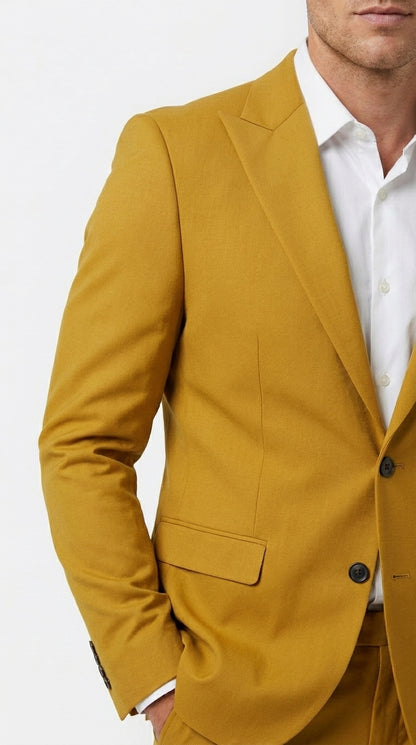Men’s Gold Mustard Color Suit – Wedding & Prom Formal Suit Outfit, Modern Blazer and Pants