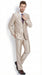 Men’s Champagne Tan Sharkskin 2 Button Suit – Shiny Formal Suit with Optional Vest for Wedding, Prom, Business Beige Color