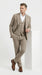 Men’s Light Beige Herringbone Tweed Suit with Vest – Classic Three Piece Formal Suit, Vintage Business Wedding Outfit, Elegant Smart Casual Wear
