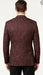 Men’s Burgundy Paisley Blazer Sport Coat – Velvet Dinner Jacket floral in Maroon Wine Color Ultra Slim Fit Smoking Jacket