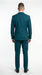 Discounted Sale Clearance Men's Two Buttons Dark Teal 2-piece suit Flat Front Pants
