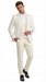 Men’s Ivory Paisley Tuxedo Suit 3 Piece – One Button Vested Satin Formal Suit for Wedding in Off white Cream Color
