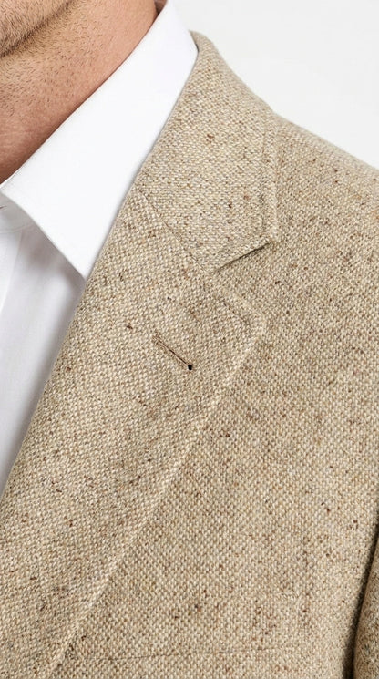 Men’s Light Tan Sand Tweed Cowboy Blazer – Country Style Western Jacket for Casual, Ranch, Saco Para Vaquero