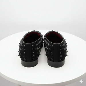 Men’s Black Studded Loafers – Sparko 09 Luxury Slip-On Dress Shoes with Spikes for Party, Prom, and Formal Events