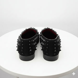 Men’s Black Studded Loafers – Sparko 09 Luxury Slip-On Dress Shoes with Spikes for Party, Prom, and Formal Events