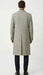 Men’s Grey Herringbone Long Overcoat – Tweed Black and White Pattern Wool Topcoat Three Qaurter