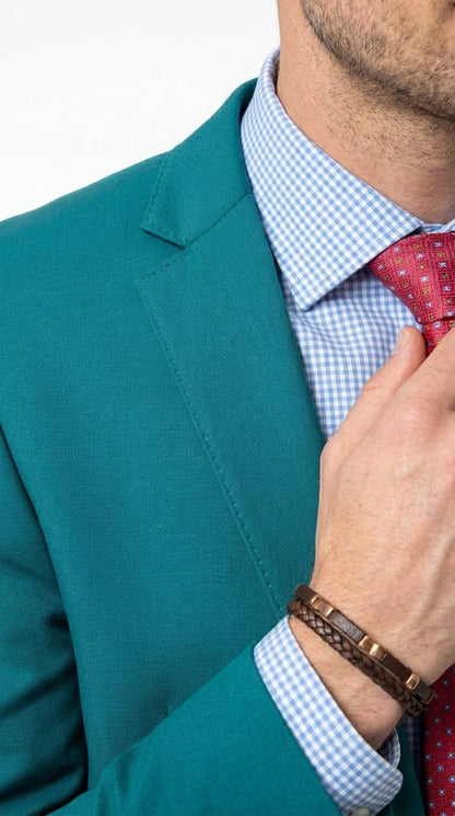 Men’s Teal Green Dark Turquoise Suit – Elegant Formal Suit for Business, Wedding, Party and Modern Style Wear Modern Fit