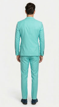Men’s Turquoise 2 Piece Suit with Jacket and Pants, Formal Wedding Suit for Prom, Parties, Summer Events, and Special Occasions
