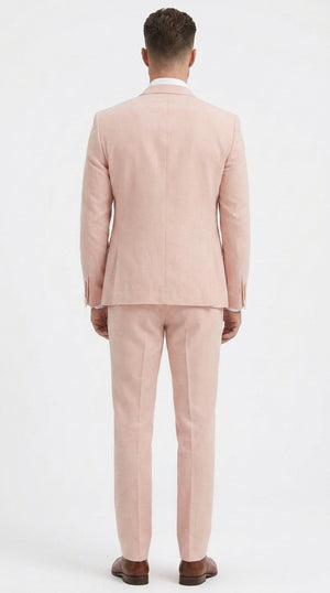 Men’s Gatsby Blush Pink Peachish Color 3-Piece Suit – Blush Pink Wedding, Prom & Vintage Formal Suit