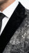Men’s Black and Charcoal Gray Snakeskin Print Blazer, Animial Exotic Skin Alligator Crocodile Texture