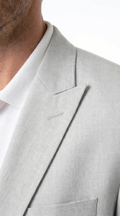 Men’s Very Light Grey - Linen Western Cowboy Blazer, Formal Sport Coat for Weddings, Parties, Country Events, and Casual Dress Wear in Ice Ash Color