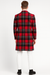 Men’s Red Plaid Wool Overcoat – Classic Tartan Check Long Coat for Stylish Winter Wear