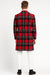 Men’s Red Plaid Wool Overcoat – Classic Tartan Check Long Coat for Stylish Winter Wear
