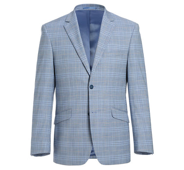 293-3 Men's 2-Piece Slim Fit Notch Lapel Stretch Windowpane Suit - Image 2