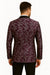 Mens Purple and White Paisley Floral Brocade Tuxedo Jacket - Suit with Satin Lapel Wtih Black Pants
