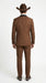 Men’s Light Brown Western Tuxedo 3 Piece Suit with Black Peak Collar Lapel, Country Look Cowboy Suit