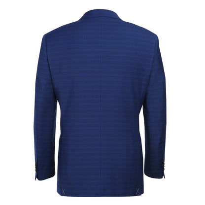 564-2 Men's Classic Fit Wool Blend Checked Suit - Image 2