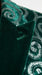 Men’s Emerald Green Paisley Tuxedo Dinner Jacket with Black Lapel, Formal Prom Wedding Party Blazer