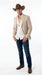 Men’s Cream Tan Beige Windowpane Plaid Western Blazer, Formal Cowboy Wedding Prom Sport Coat Jacket