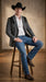 Men’s Dark Charcoal Western Blazer with Black Suede Yokes, Cowboy Sport Coat for Ranch Wedding and Country Events By Platini