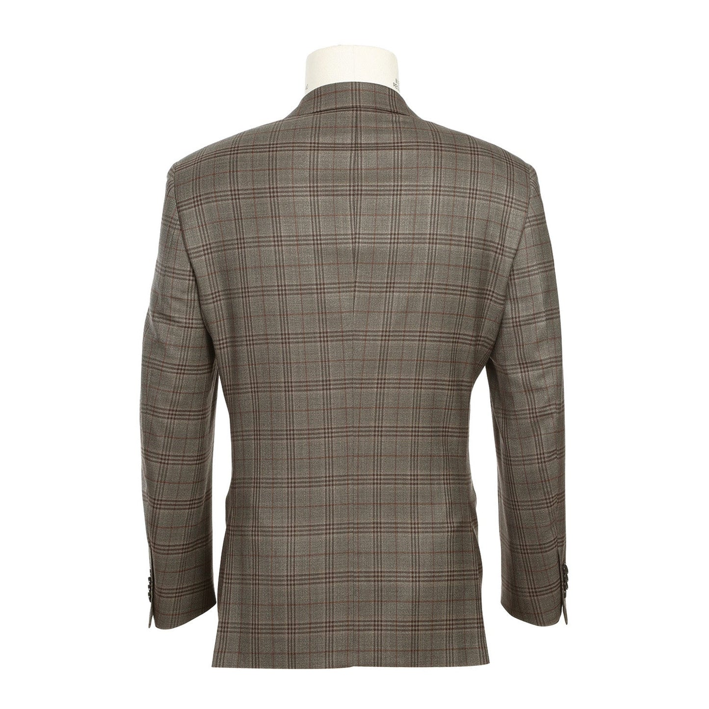 563-12 Men's Slim Fit Wool Checked Suits - Image 2