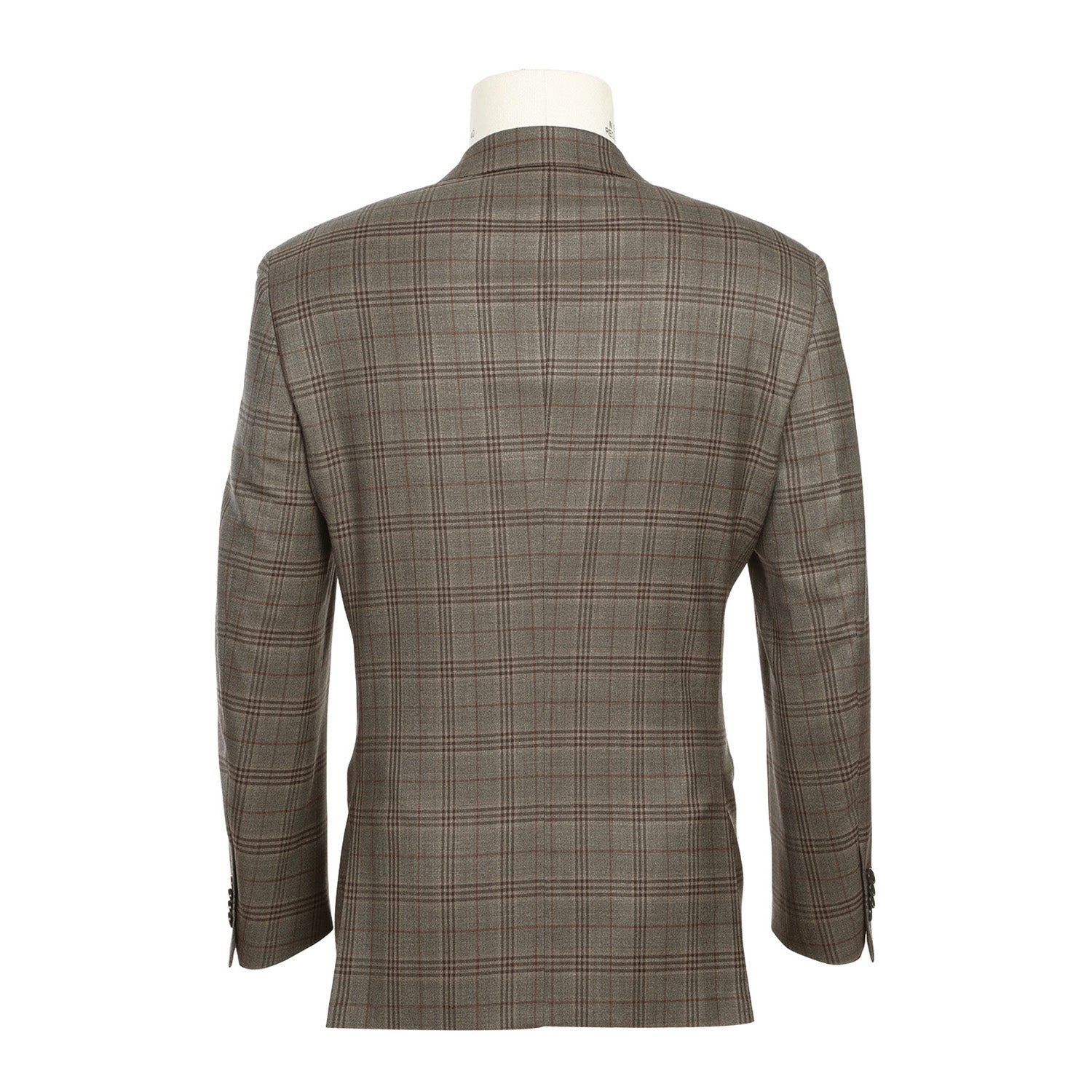 563-12 Men's Slim Fit Wool Checked Suits - Image 2