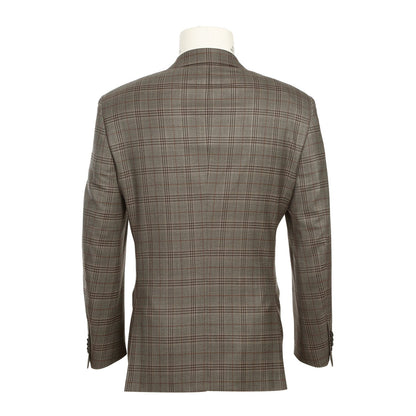 563-12 Men's Slim Fit Wool Checked Suits - Image 2