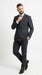 Men’s Black Pinstripe Double Breasted Suit – Classic Formal Business Suit Office and Evening Wear Modern Fit Conservative pattern