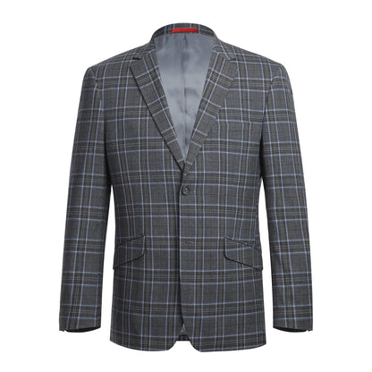 293-28 Men's Slim Fit Checked Suits - Image 2
