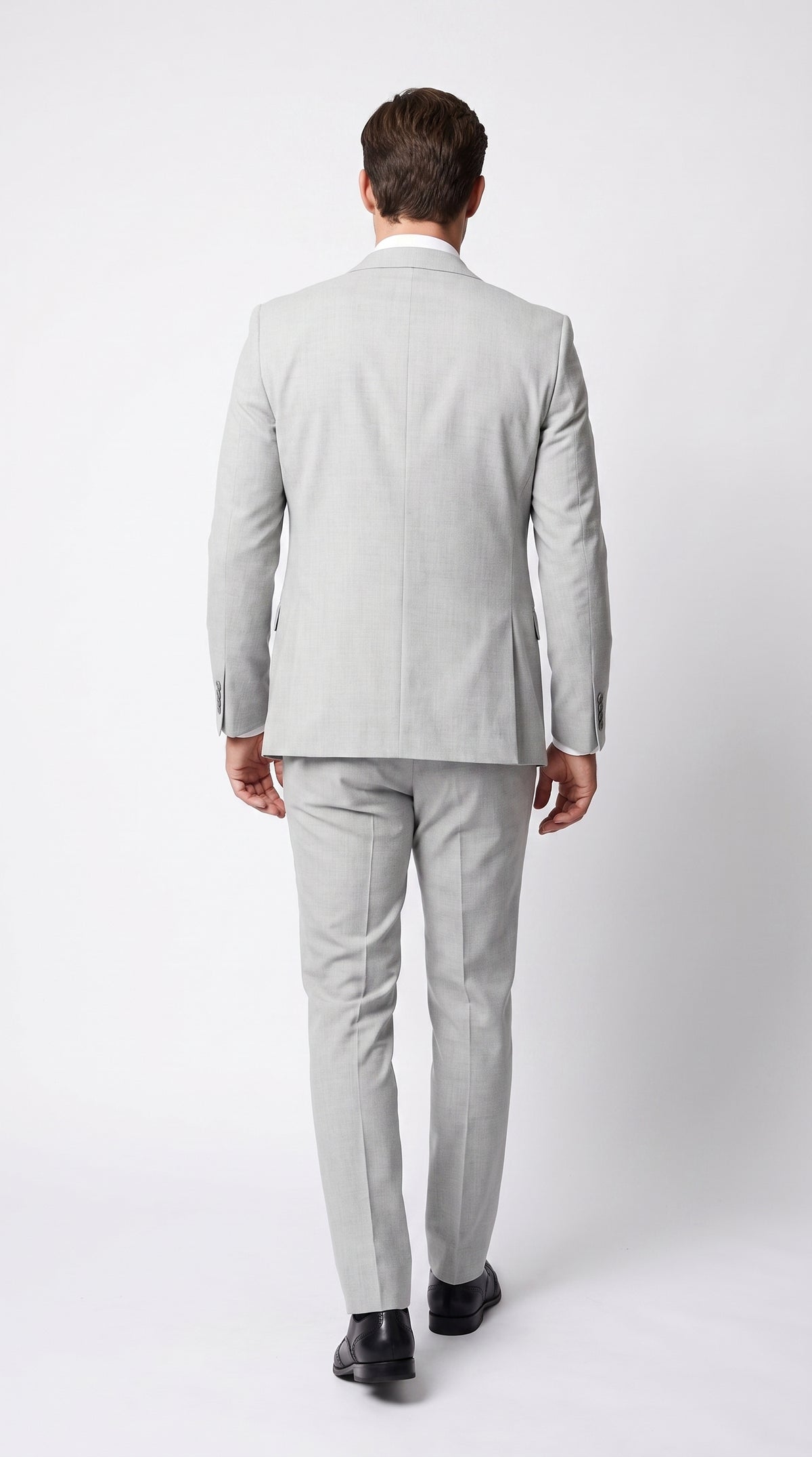Men’s Silver & Navy Blue 3-Piece Suit – Wedding, Business and Formal Suit with Free Matching Tie  Modern Fit