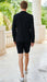 Men’s Black Summer Business Suit with Shorts Pants Set