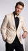 Men’s Champagne Tuxedo Dinner Jacket with Black Pants – Shawl Lapel Wedding, Prom and Formal Blazer