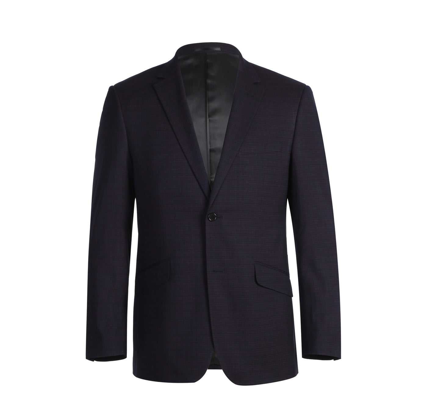 293-13 Men's Classic Fit Single Breasted Black Micro Check Notch Lapel Suits - Image 2