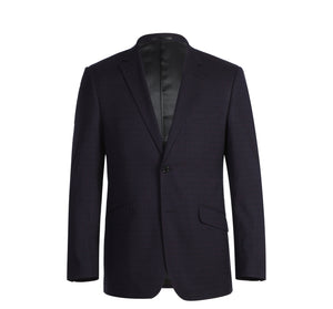 293-13 Men's Classic Fit Single Breasted Black Micro Check Notch Lapel Suits - Image 2