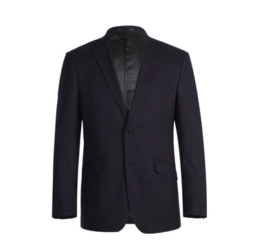 293-13 Men's Classic Fit Single Breasted Black Micro Check Notch Lapel Suits - Image 2
