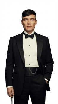 Mens Black Tuxedo Blazer – Peaky Blinders Thomas Shelby Inspired Classic Formal Blazer for Men Vintage British Style Jacket