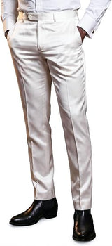 Mens Solid Color Shiny Satin Dress Pants 6VP1010