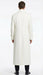 Mens Off-White Long Trench Coat – Overcoat with Classic Clean Design Duster Maxi Coat in Ivory Color