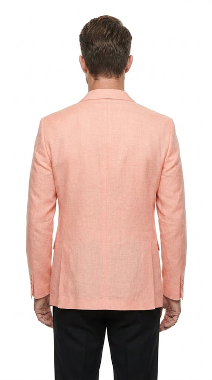 Men’s Peach Blazer – Modern Fit Wedding, Summer, Business Casual & Smart Casual Sport Coat