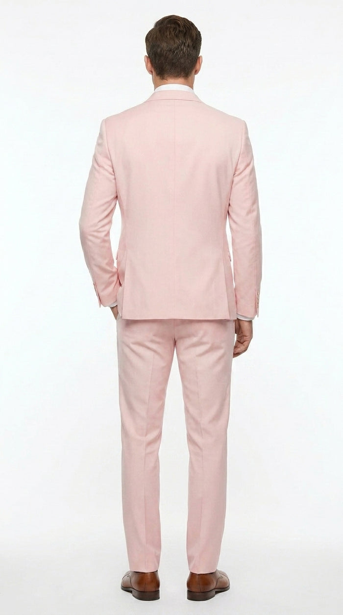 Men’s Light Pink 2 Piece Suit, Formal Dress Suit for Weddings, Prom, Parties, Summer Events Slim Fitted By Vitali