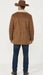 Men’s Brown Western Faux Suede Blazer Coat – Cowboy Style Long Jacket for Wedding, Party and Special Events