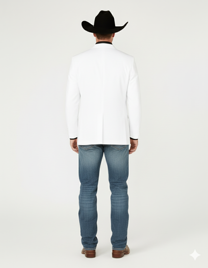 Mens White Western Blazer – Classic Cowboy Style Sport Coat for Formal - Cowboy Jacket