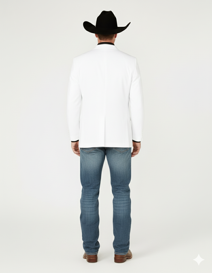 Mens White Western Blazer – Classic Cowboy Style Sport Coat for Formal - Cowboy Jacket