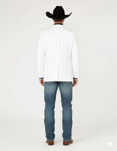 Mens White Western Blazer – Classic Cowboy Style Sport Coat for Formal - Cowboy Jacket
