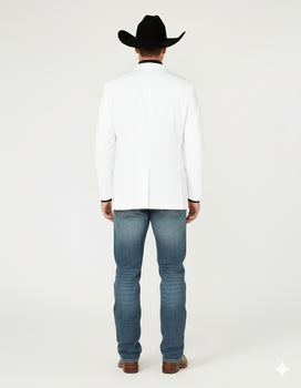 Mens White Western Blazer – Classic Cowboy Style Sport Coat for Formal - Cowboy Jacket